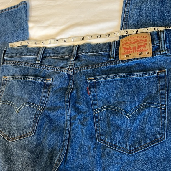 Levi’s 505 Rigid Denim Men’s Blue Jeans 38 x 31 - Picture 4 of 10